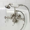 Kingston Brass CA21T8 3-3/8" Tub Wall Mount Clawfoot Tub Faucet with Hand Shower, Brushed Nickel CA21T8